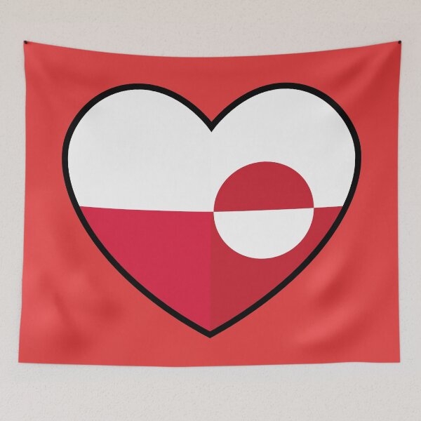 Item preview, Flag Heart - Poland Greenland designed and sold by SpaceJunkLtd.