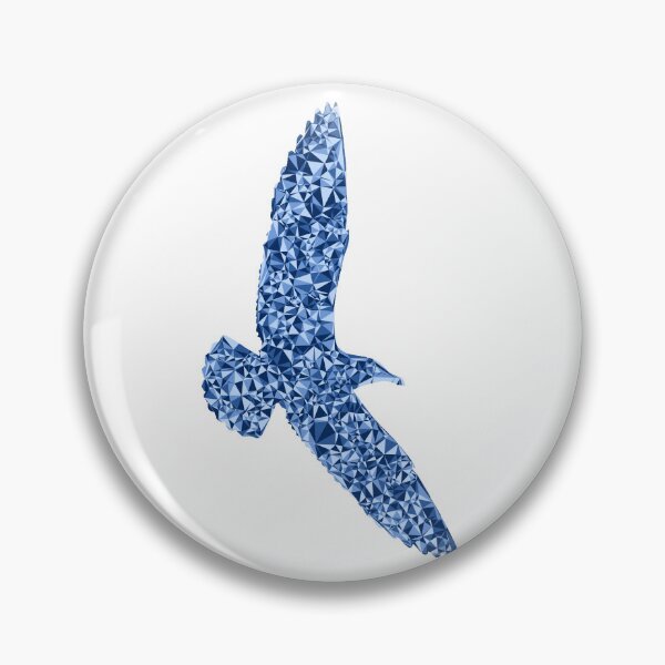 Item preview, Soaring Seagull Blue Triangular Mosaic Silhouette Design designed and sold by DymondDesigns.