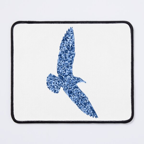Item preview, Soaring Seagull Blue Triangular Mosaic Silhouette Design designed and sold by DymondDesigns.