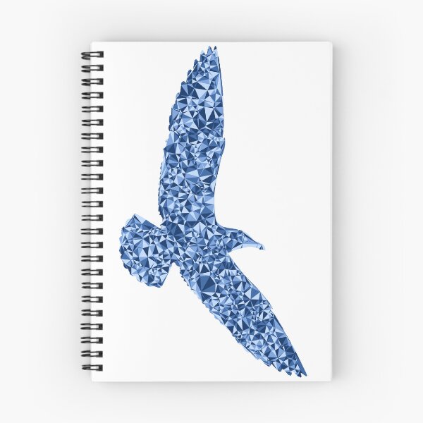 Item preview, Blue Triangular Mosaic Seagull Soaring Silhouette Design designed and sold by DymondDesigns.