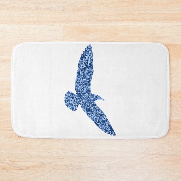 Item preview, Soaring Seagull Blue Triangular Mosaic Silhouette Design designed and sold by DymondDesigns.
