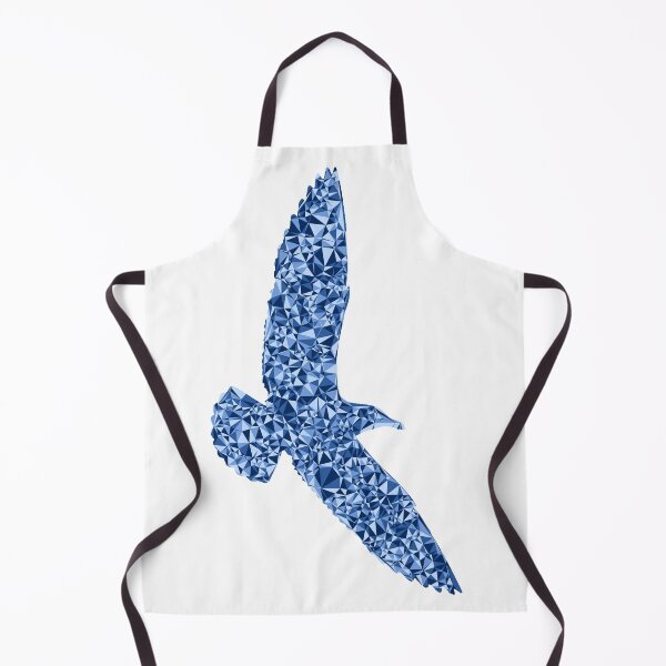 Item preview, Blue Triangular Mosaic Seagull Soaring Silhouette Design designed and sold by DymondDesigns.