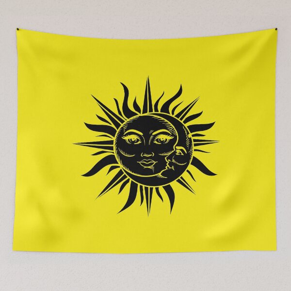 Item preview, Sun and Moon Celestial Line Art in black designed and sold by EmeraldeaArt.