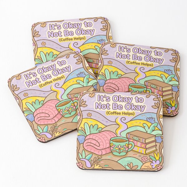 Item preview, it's okay to not be okay (coffee helps) designed and sold by Helios Be. Lavsh.
