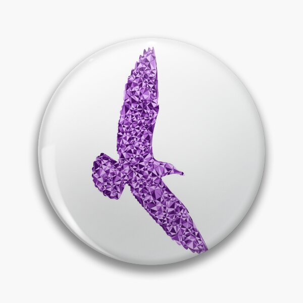 Item preview, Soaring Seagull Purple Triangular Mosaic Silhouette Design designed and sold by DymondDesigns.