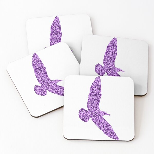Item preview, Soaring Seagull Purple Triangular Mosaic Silhouette Design designed and sold by DymondDesigns.