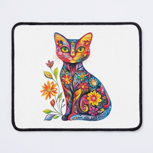 Item preview, Vibrant Floral Cat – Colorful Boho Garden Cat designed and sold by Awarrie.