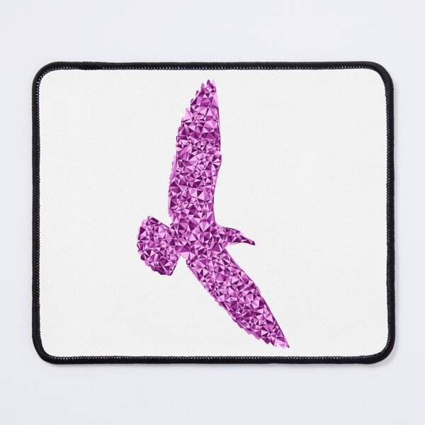 Item preview, Pink Triangular Mosaic Seagull Soaring Silhouette Design designed and sold by DymondDesigns.