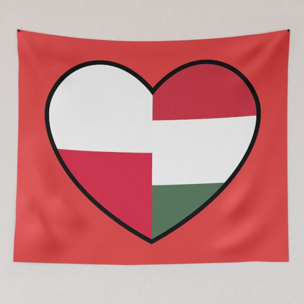 Item preview, Flag Heart - Poland Hungary designed and sold by SpaceJunkLtd.