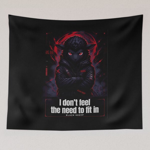 Item preview,  Black Sheep Dark Anime Digital  AI Art 25 designed and sold by GoGreenlove.