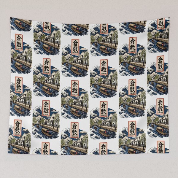 Item preview, Kurashiki Japan Vintage Travel Tourism Art designed and sold by TravelersGems.