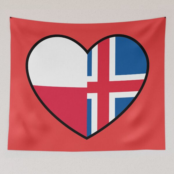 Item preview, Flag Heart - Poland Iceland designed and sold by SpaceJunkLtd.
