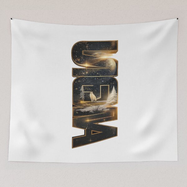 Item preview, Sigma Lone Wolf Cosmic Galaxy Vertical Typography  designed and sold by LC&LCPlatform.