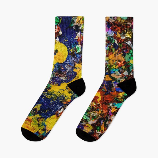 Item preview, Holographic Confetti and Yellow Blue Mixed Media Art designed and sold by THE SPLATTERED HAUS BY SAGE BANKS.