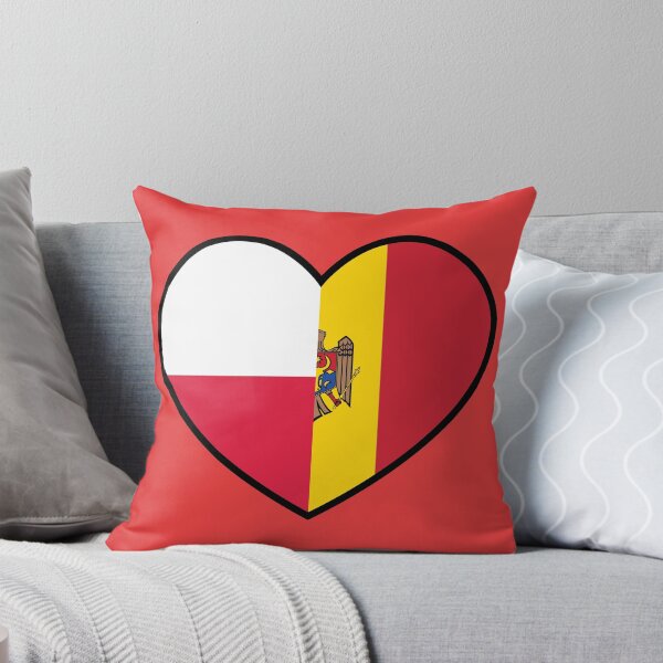 Item preview, Flag Heart - Poland Moldova designed and sold by SpaceJunkLtd.