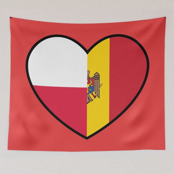 Item preview, Flag Heart - Poland Moldova designed and sold by SpaceJunkLtd.