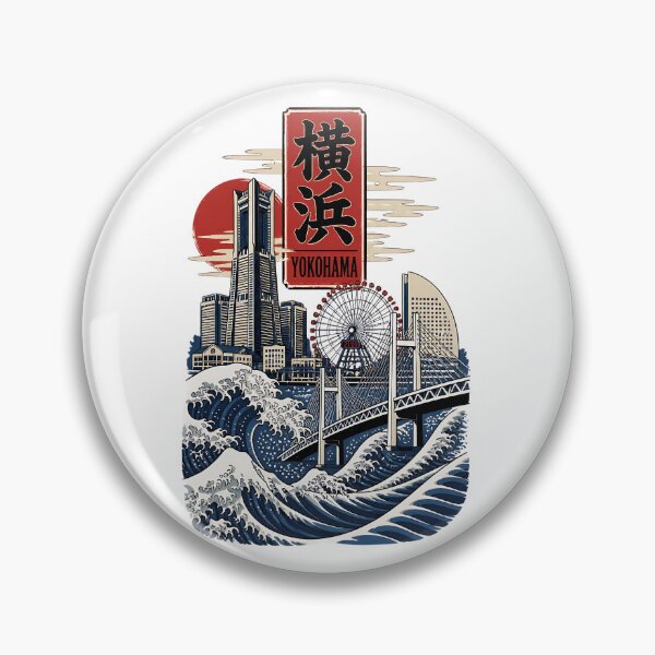 Item preview, Yokohama Japan Vintage Travel Tourism Art designed and sold by TravelersGems.