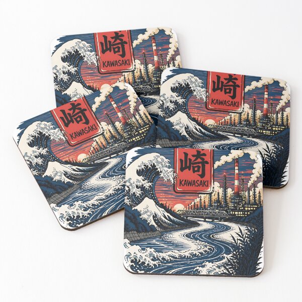Item preview, Kawasaki Japan Vintage Travel Tourism Art designed and sold by TravelersGems.