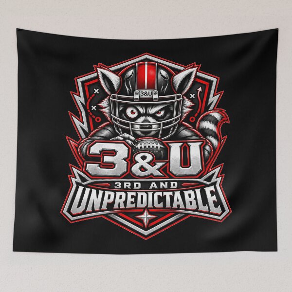 Item preview, 3rd and Unpredictable Raccoon Football designed and sold by gahteeriffico.
