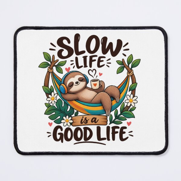 Item preview, Slow Life Is a Good Life – Cute Sloth Hammock Coffee Cozy Lifestyle designed and sold by DijaMar.