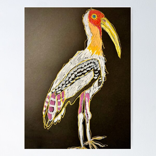 Item preview, painted stork designed and sold by junehog.