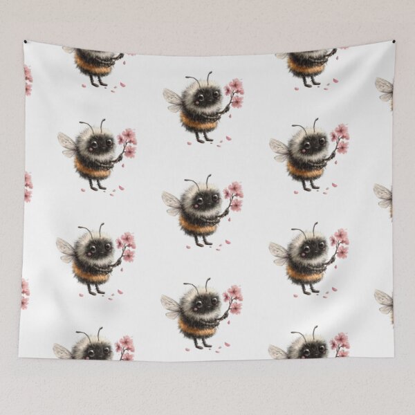 Item preview, Cute Bumblebee with Cherry Blossoms designed and sold by vanndhi.