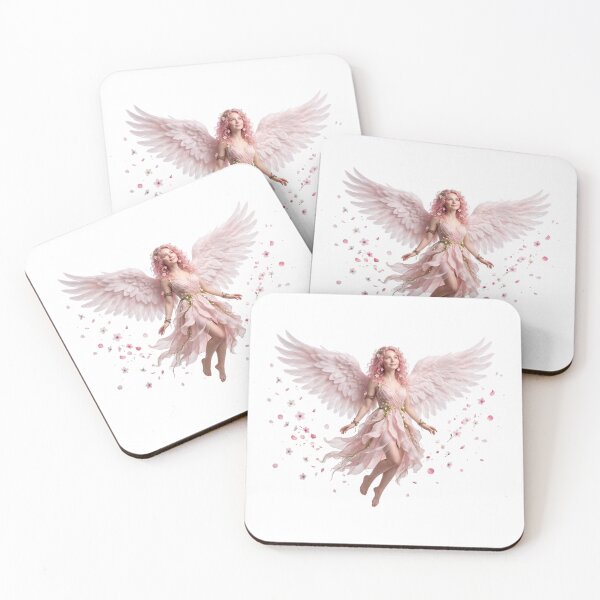 Item preview, Blushing Pink Angel with Feathered Wings designed and sold by butterflies-new.