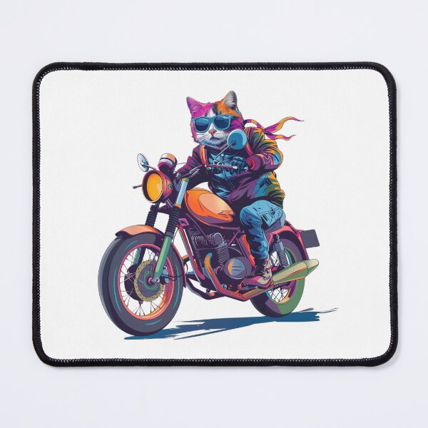Item preview, Cool Cat Rider – Colorful Motorcycle Cat designed and sold by Awarrie.