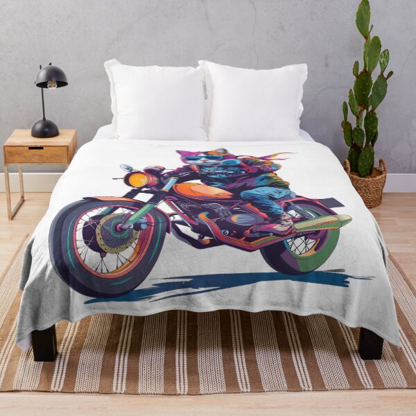 Item preview, Cool Cat Rider – Colorful Motorcycle Cat designed and sold by Awarrie.