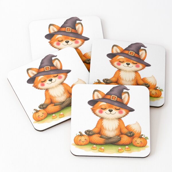 Item preview, Halloween Lotus Fox in a Witch’s Hat designed and sold by YogiAnimalArt.