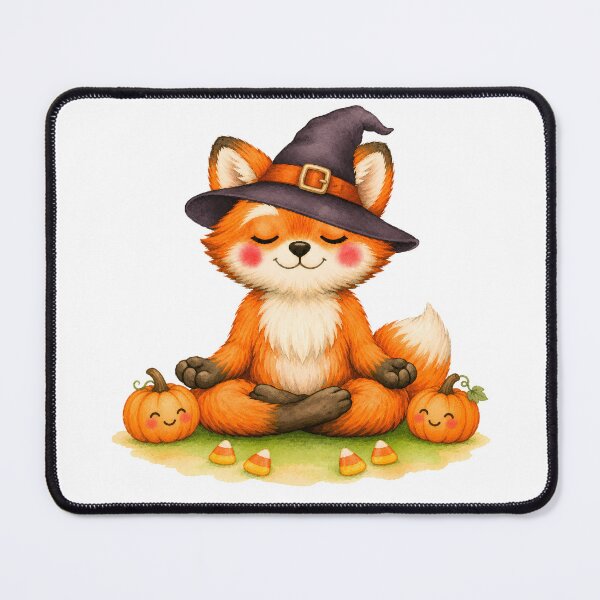 Item preview, Halloween Lotus Fox in a Witch’s Hat designed and sold by YogiAnimalArt.