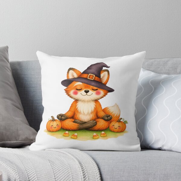 Item preview, Halloween Lotus Fox in a Witch’s Hat designed and sold by YogiAnimalArt.