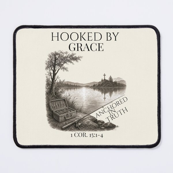 Item preview, Hooked by Grace Anchored in Truth Vintage Christian Fishing Cross designed and sold by Rosie's Wildflower Boutique.