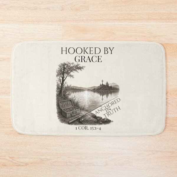 Item preview, Hooked by Grace Anchored in Truth Vintage Christian Fishing Cross designed and sold by Rosie's Wildflower Boutique.