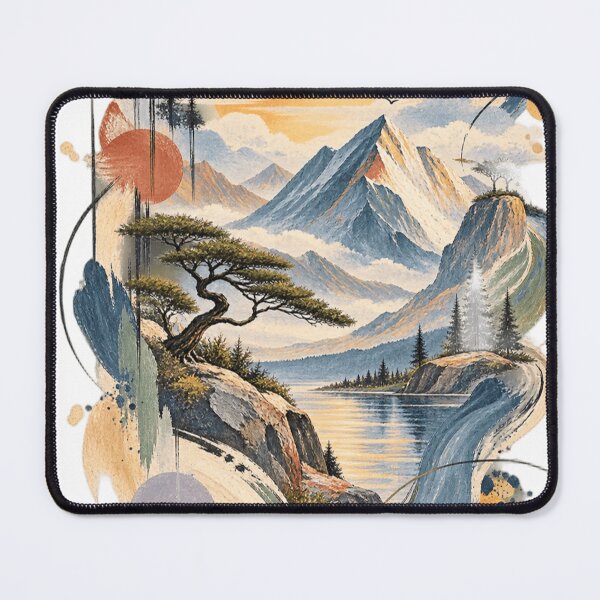 Item preview, Abstract Mountain Landscape Backpack | Artistic Nature Design designed and sold by Zosera.