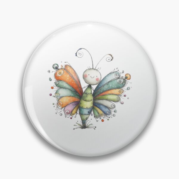 Item preview, Whimsical Multicolored Butterfly Character designed and sold by vanndhi.