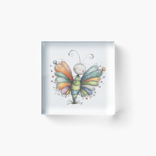Item preview, Whimsical Multicolored Butterfly Character designed and sold by vanndhi.