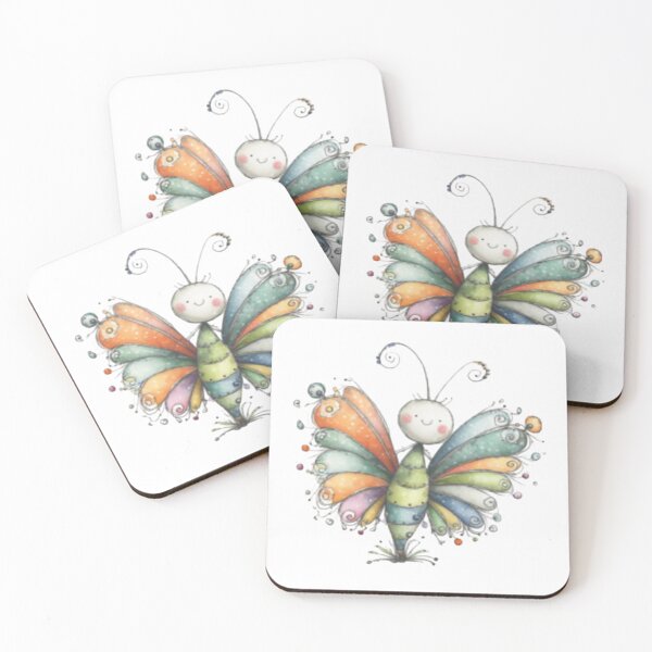 Item preview, Whimsical Multicolored Butterfly Character designed and sold by vanndhi.