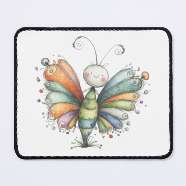 Item preview, Whimsical Multicolored Butterfly Character designed and sold by vanndhi.