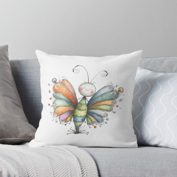 Item preview, Whimsical Multicolored Butterfly Character designed and sold by vanndhi.