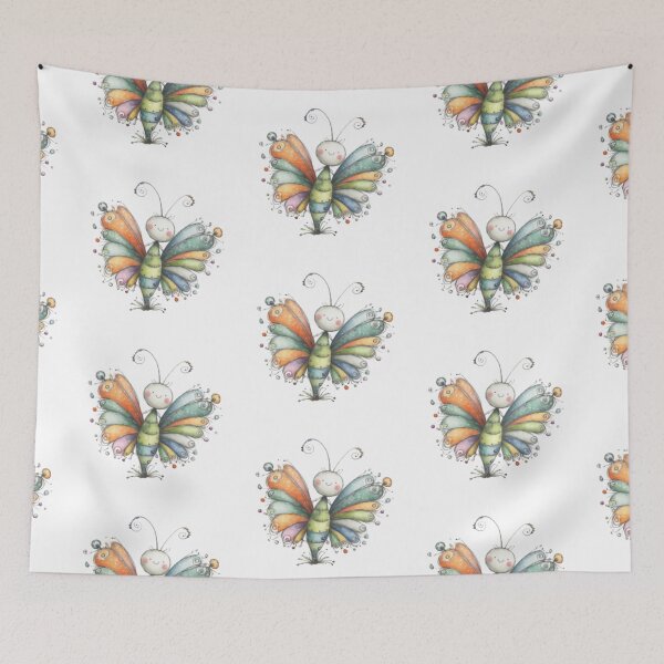 Item preview, Whimsical Multicolored Butterfly Character designed and sold by vanndhi.
