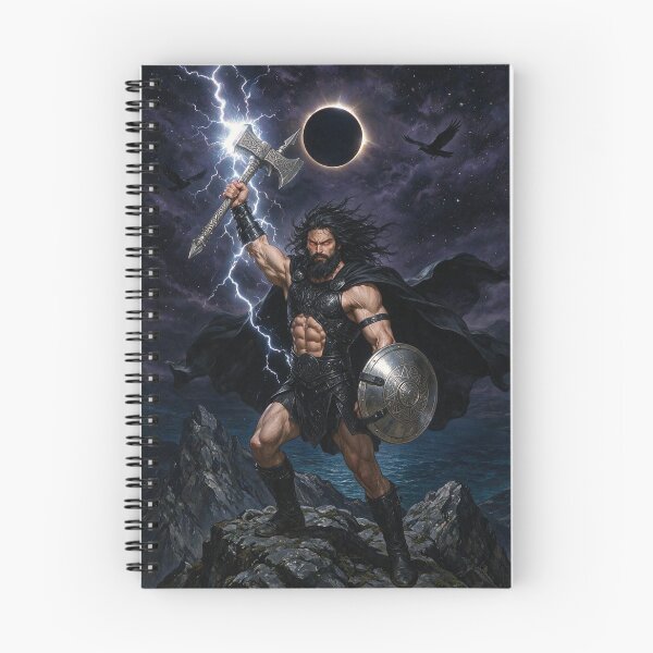 Item preview, [OC] I illustrated Thor based on ancient lore (jet-black hair and eyes of fire), instead of the popular blonde/movie versions. What do you think? designed and sold by Resilient Mythos.