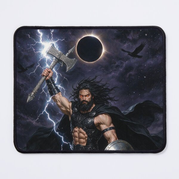 Item preview, [OC] I illustrated Thor based on ancient lore (jet-black hair and eyes of fire), instead of the popular blonde/movie versions. What do you think? designed and sold by Resilient Mythos.