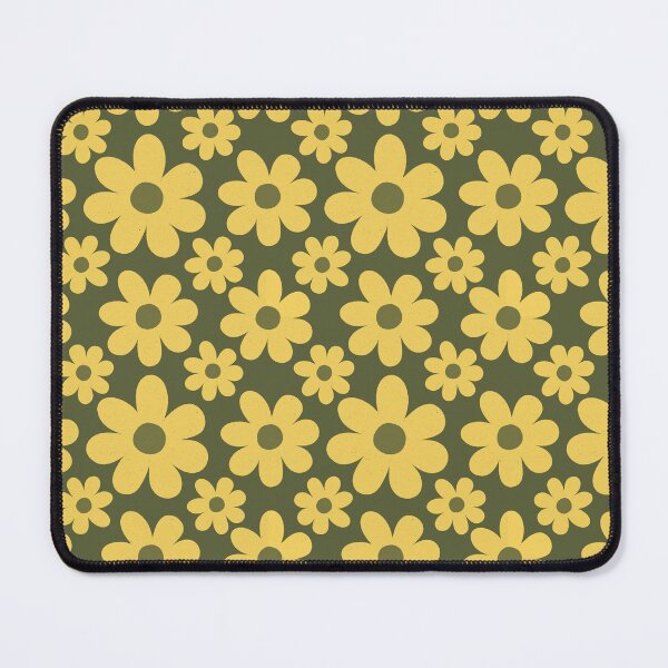 Item preview, Retro Mustard Yellow Daisy Floral Pattern | Vintage 70s Groovy Yellow and Green Spring Flowers | Minimalist Mustard Yellow Daisy Botanical Pattern | Mustard Yellow Floral Design designed and sold by VivaFy.