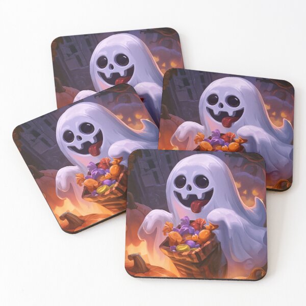 Item preview, Playful Halloween Ghost Bringing Sweet Treats And Smiles Always designed and sold by EL-Lebedenko.