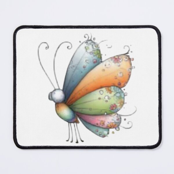 Item preview, Colorful Butterfly on Black Background designed and sold by vanndhi.