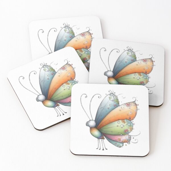 Item preview, Colorful Butterfly on Black Background designed and sold by vanndhi.