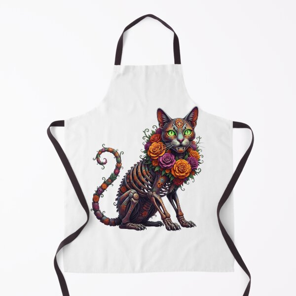 Item preview, Gothic Floral Skeleton Cat – Dark Sugar Skull Cat designed and sold by Awarrie.