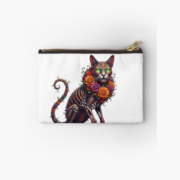 Item preview, Gothic Floral Skeleton Cat – Dark Sugar Skull Cat designed and sold by Awarrie.