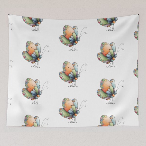 Item preview, Colorful Butterfly on Black Background designed and sold by vanndhi.